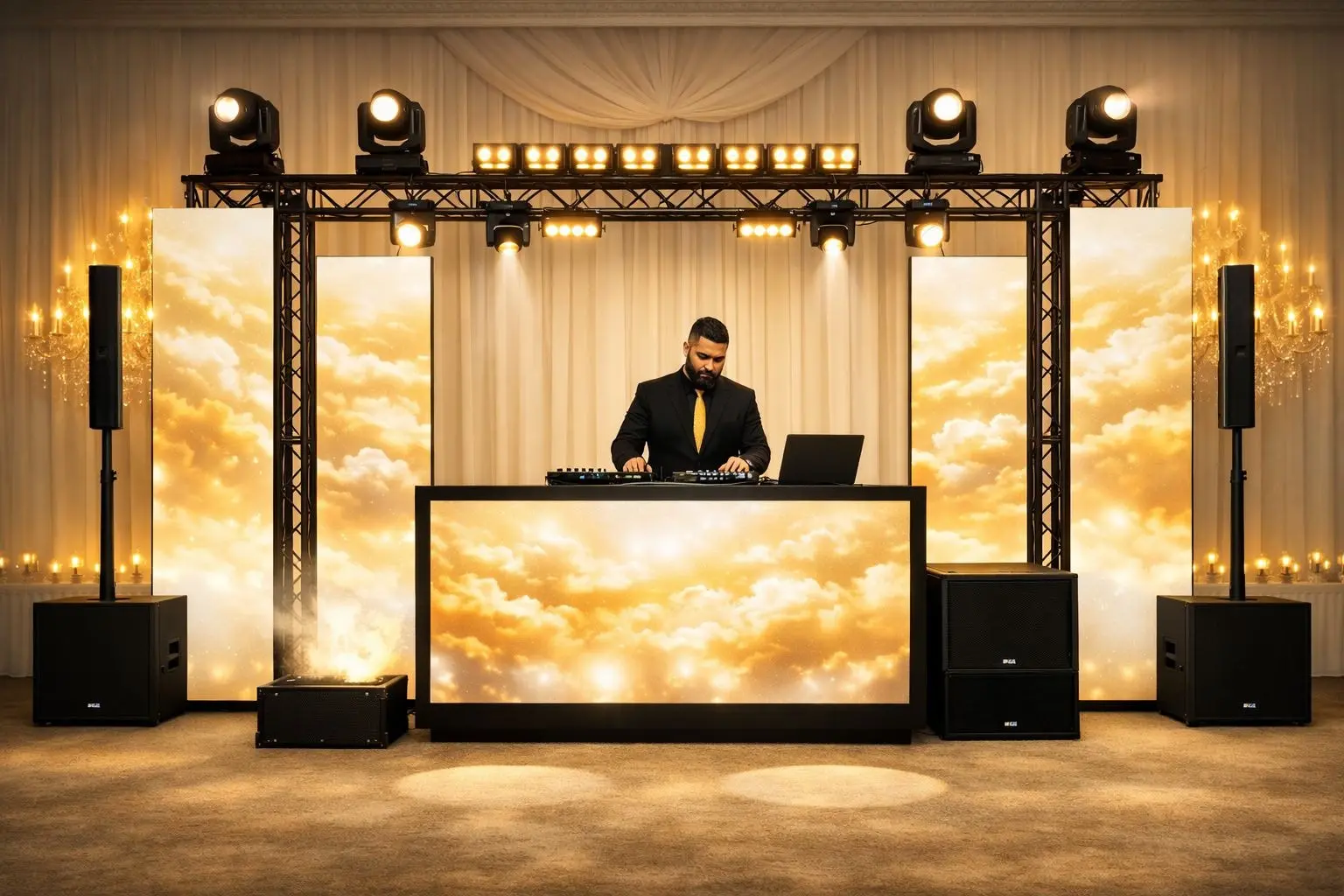 Montaje de sonido e iluminación para boda en Bogotá